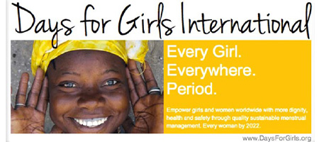 Logo image for Days for Girls International. Every Girl. Everywhere. Period.